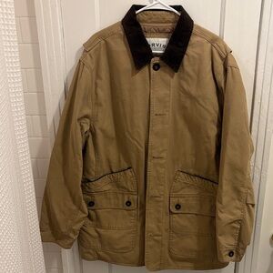Orvis Men's Tan Field & Barn Jacket with Brown Collar